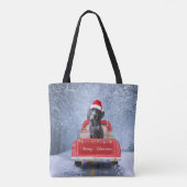 Weimaraner Dog in Snow, dat in kerstmis zit Tote Bag (Achterkant)