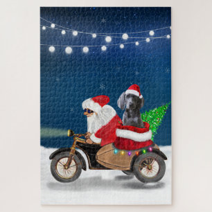 Weimaraner Dog kerstkerstkerstman Legpuzzel