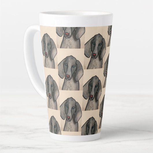 Weimaraner Dog Latte Mug Latte Mok (Linkerhoek)