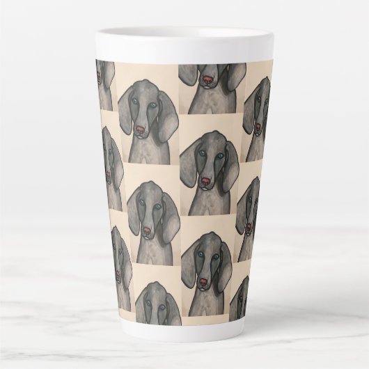 Weimaraner Dog Latte Mug Latte Mok (Voorkant)