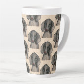 Weimaraner Dog Latte Mug Mok (Rechterhoek)