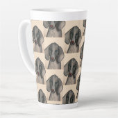 Weimaraner Dog Latte Mug Mok (Linkerhoek)