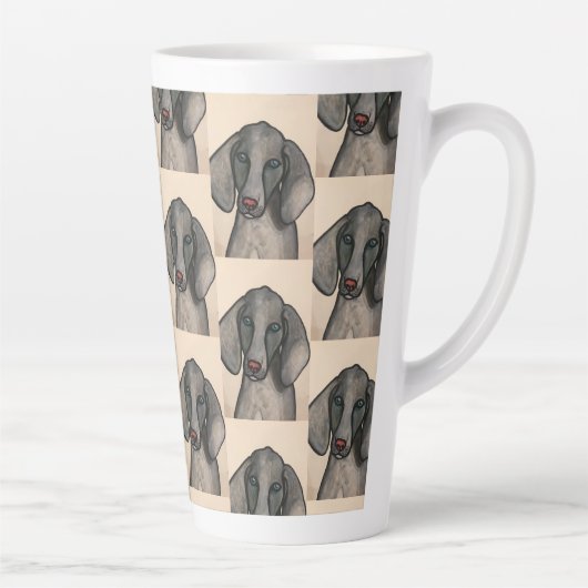 Weimaraner Dog Latte Mug Mok (Rechts)