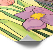 Weimaraner Dog met Tulpen Schilderen Poster (Hoek)