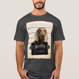Weimaraner Dog mok schoot slechte hond neer T-shirt
