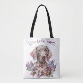 Weimaraner Dog Mom Floral Tote Bag (Voorkant)
