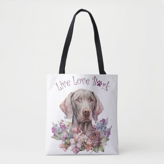 Weimaraner Dog Mom Floral Tote Bag (Voorkant)