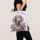 Weimaraner Dog Mom Floral Tote Bag (Dichtbij)