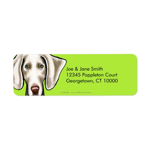Weimaraner Dog Olive Etiket (Voorkant)