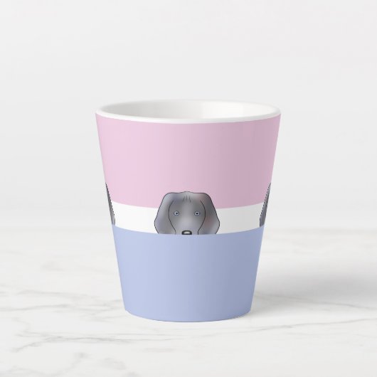 Weimaraner Dog "Peek a Boo" | Latte Mok (Voorkant)