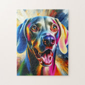 Weimaraner Dog Portrait Acryl Art Print Hond Legpuzzel (Verticaal)