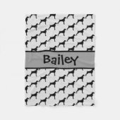 Weimaraner Dog Silhouette CUSTOM Fleece Deken (Voorkant)