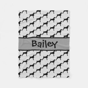 Weimaraner Dog Silhouette CUSTOM Fleece Deken