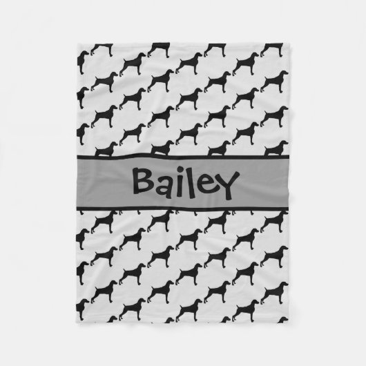 Weimaraner Dog Silhouette CUSTOM Fleece Deken (Voorkant)