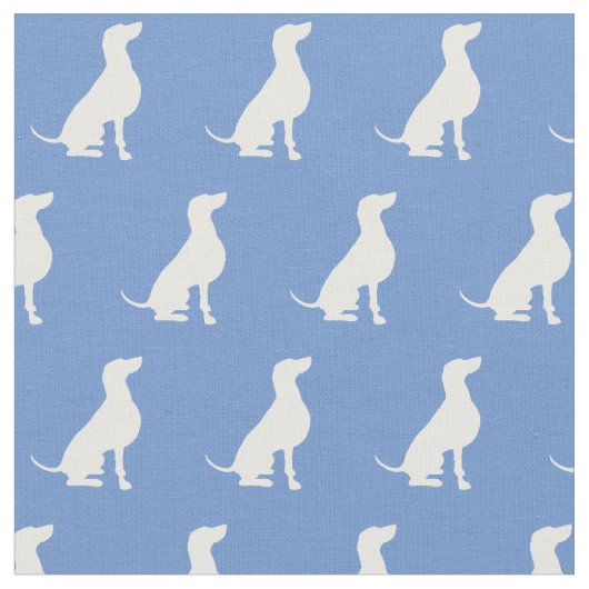 Weimaraner Dog Silhouette Pet Light Blue Stof (Close Up)