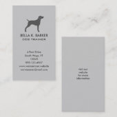 Weimaraner Dog Silhouette Vertical Grey Visitekaartje (Voorkant / Achterkant)
