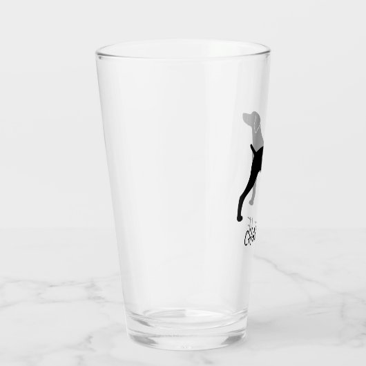 Weimaraner Dog Silhouette Weim Gepersonaliseerd Glas (Rechts)