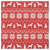 Weimaraner Dog Silhouettes Kerstfeestdag Stof (Swatch)