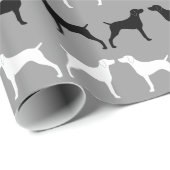 Weimaraner Dog Silhouettes Patroon Cadeaupapier (Rol Hoek)