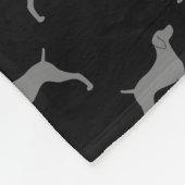 Weimaraner Dog Silhouettes Pattern Grey and Black Fleece Deken (Hoek)