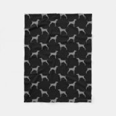 Weimaraner Dog Silhouettes Pattern Grey and Black Fleece Deken (Voorkant)