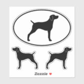Weimaraner Dog Silhouettes Weim Vinyl Sticker Set (Vel)