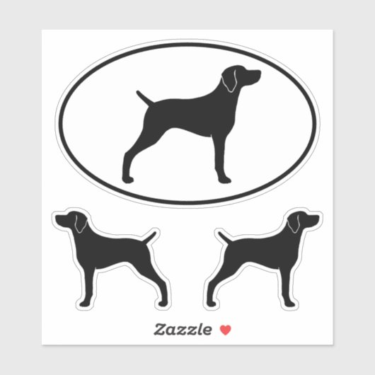 Weimaraner Dog Silhouettes Weim Vinyl Sticker Set (Vel)