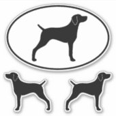 Weimaraner Dog Silhouettes Weim Vinyl Sticker Set (Voorkant)