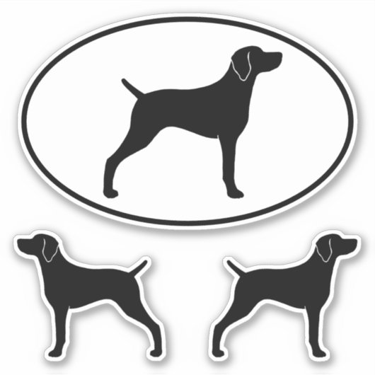 Weimaraner Dog Silhouettes Weim Vinyl Sticker Set (Voorkant)