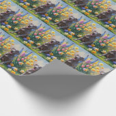 Weimaraner Dog Spring Bloemen Schilderen Cadeaupapier (Hoek)