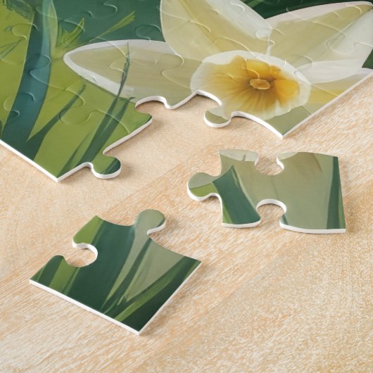 Weimaraner Dog Spring Bloemen Schilderen Legpuzzel (Zijkant)