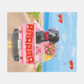 Weimaraner Dog Valentijnsdag Truck Fleece Deken (Voorkant (Horizontaal))