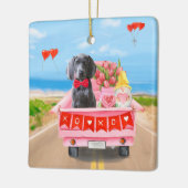 Weimaraner Dog Valentijnsdag Truck Hearts Keramisch Ornament (Links)