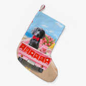 Weimaraner Dog Valentijnsdag Truck Hearts Kleine Kerstsok (Voorkant (Hangend))