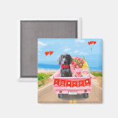 Weimaraner Dog Valentijnsdag Truck Hearts Magneet (Voorkant / Achterkant)