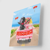 Weimaraner Dog Valentijnsdag Truck Hearts Vierkante Klok (Hoek)