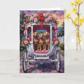 Weimaraner Dog Valentine's Day  Kaart (Gele Bloem)