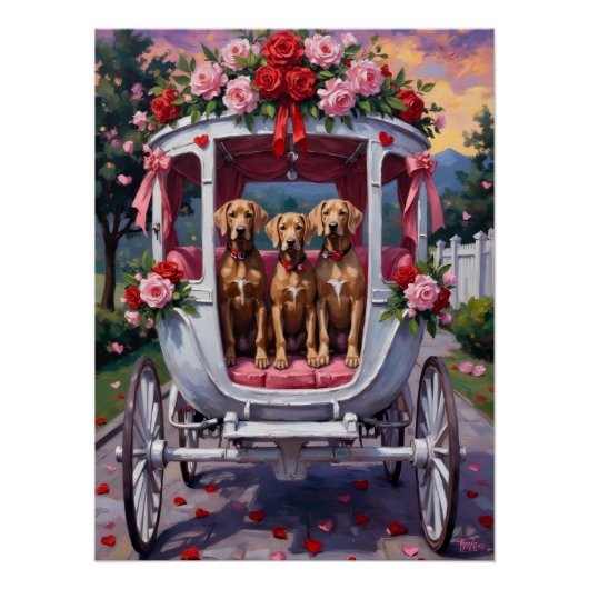 Weimaraner Dog Valentine's Day  Perfect Poster (Voorkant)