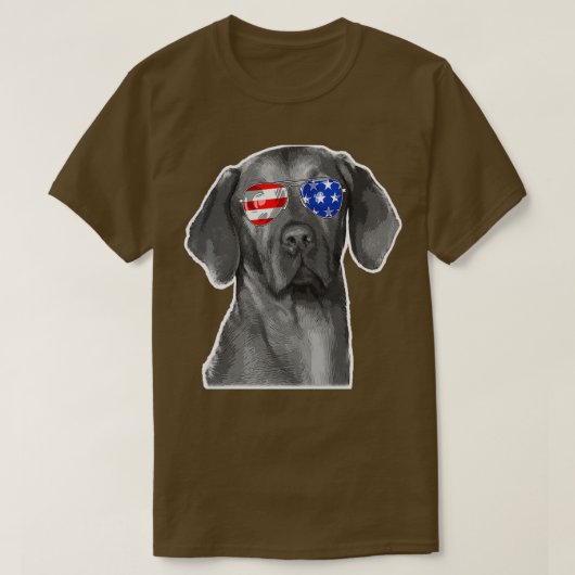 Weimaraner Dog - Zonneglazen vlag T-shirt (Design voorkant)