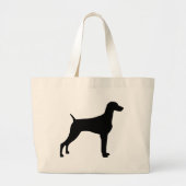 Weimaraner Dog (zwart) Grote Tote Bag (Voorkant)