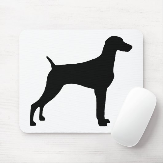 Weimaraner Dog (zwart) Muismat (Met muis)