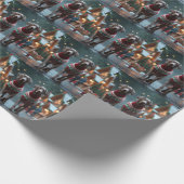 Weimaraner Dogs Christmas Snow Holiday Cadeaupapier (Hoek)