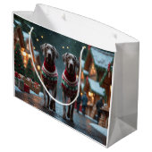 Weimaraner Dogs Christmas Snow Holiday Groot Cadeauzakje (Achterkant Gekanteld)
