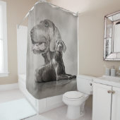 Weimaraner Dogs Collage #2 Douchegordijn (In situ)