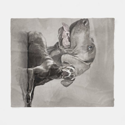 Weimaraner Dogs Collage #2 Fleece Deken (Voorkant (Horizontaal))