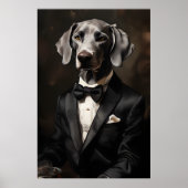 Weimaraner Dragen van een Tuxedo Ink Verticaal Poster (Voorkant)
