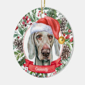 Weimaraner - Eigen kerstkeramisch Ornament met de  (Links)