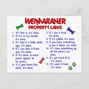 WEIMARANER Eigendomwetten 2 Briefkaart