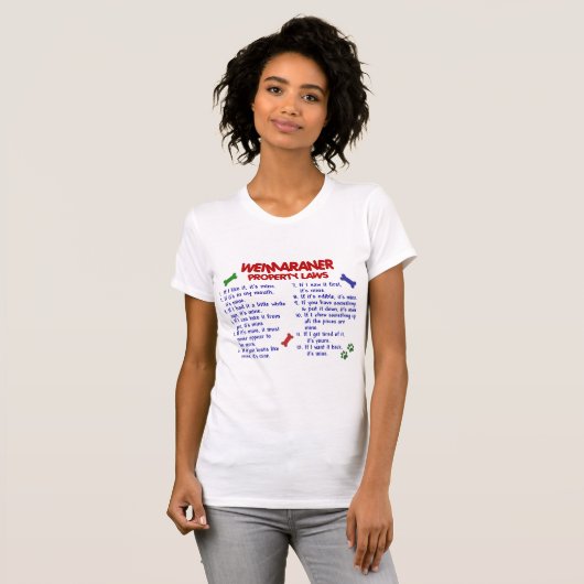 WEIMARANER Eigendomwetten 2 T-shirt (Voorkant volledig)