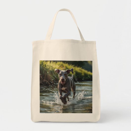 Weimaraner Elegant Grocery Canvas tas (Voorkant)